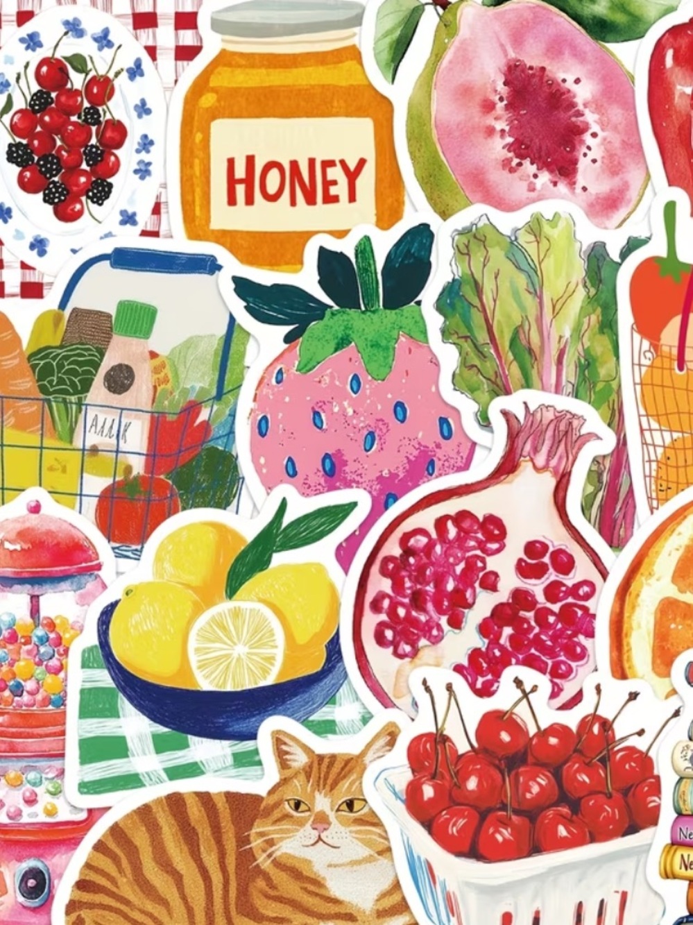 50 European Summer Aesthetic Stickers Coastal Market Scrapbook Pack